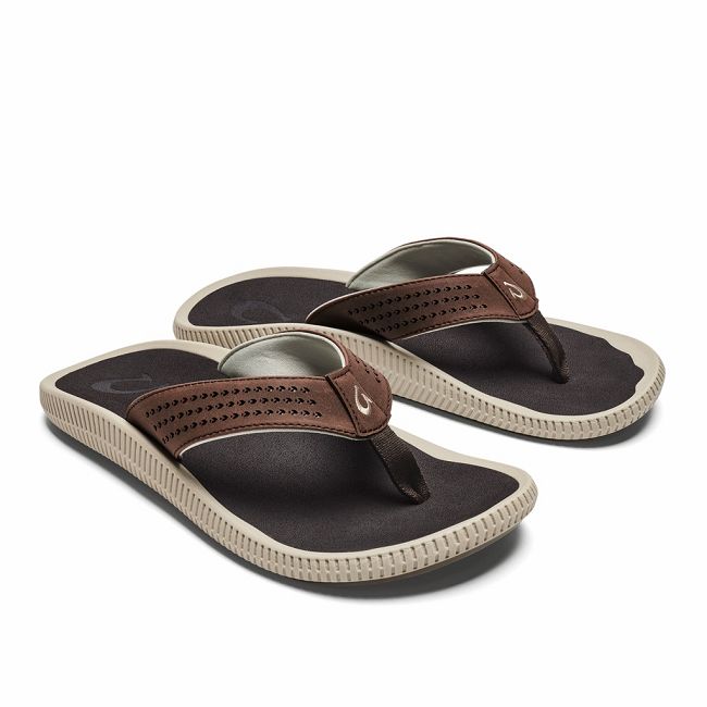 Sandalias Olukai Ulele - Chanclas Hombre Cafes 20741-209